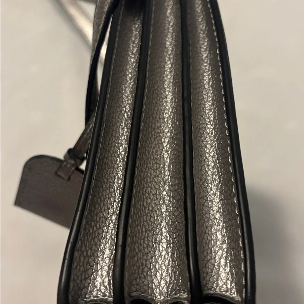 Kate Spade Eva Metallic Silver Crossbody bag pebbled leather medium jewel tone - Picture 10 of 16